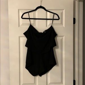 Black Off Shoulder Romper